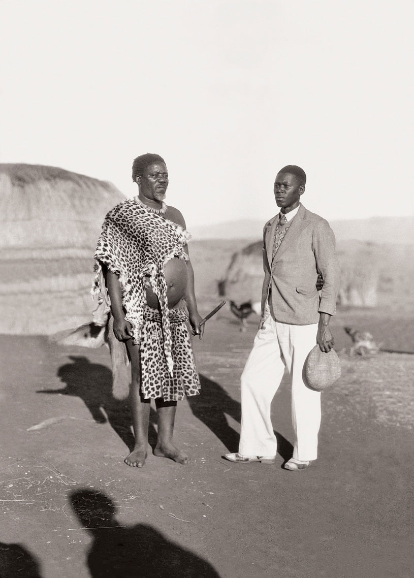 Richard Madela with Chief Msenteli, hereditary chief of the Mandlakazi section of the Zulu nation. (Duggan-Cronin, 2007. Pg. 7)